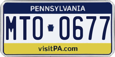 PA license plate MTO0677