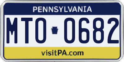 PA license plate MTO0682