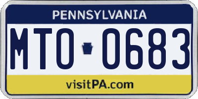 PA license plate MTO0683