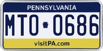 PA license plate MTO0686