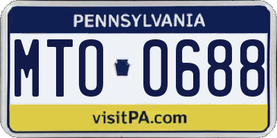 PA license plate MTO0688
