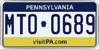 PA license plate MTO0689