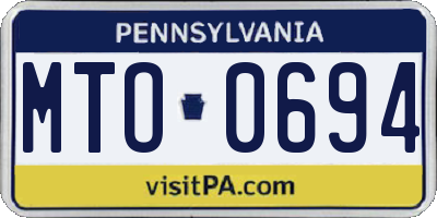 PA license plate MTO0694