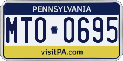 PA license plate MTO0695