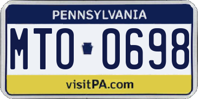 PA license plate MTO0698