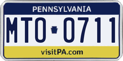 PA license plate MTO0711