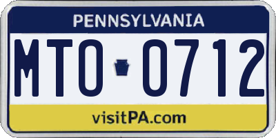 PA license plate MTO0712