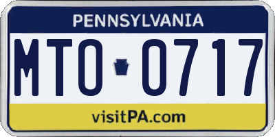 PA license plate MTO0717