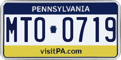 PA license plate MTO0719