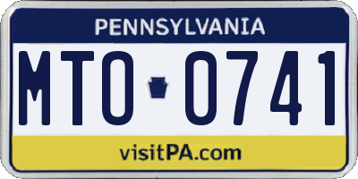 PA license plate MTO0741