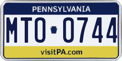 PA license plate MTO0744