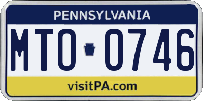 PA license plate MTO0746