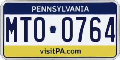 PA license plate MTO0764