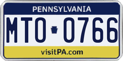 PA license plate MTO0766