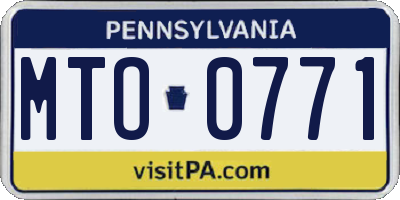 PA license plate MTO0771