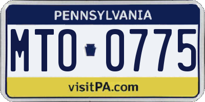PA license plate MTO0775