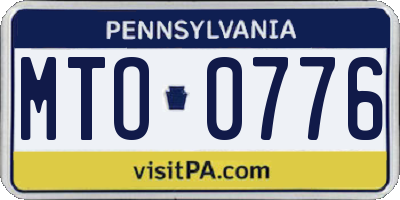 PA license plate MTO0776