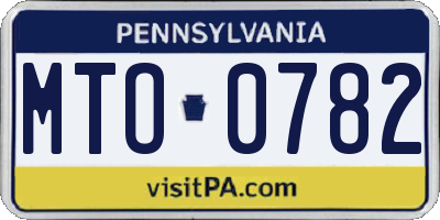 PA license plate MTO0782