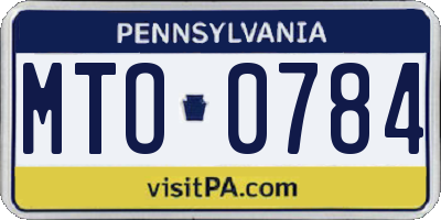 PA license plate MTO0784