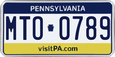 PA license plate MTO0789