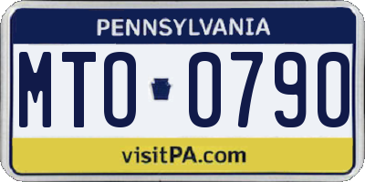 PA license plate MTO0790