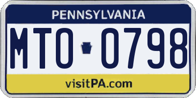PA license plate MTO0798