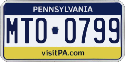 PA license plate MTO0799