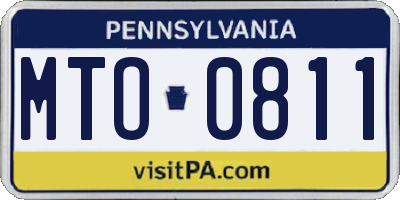 PA license plate MTO0811