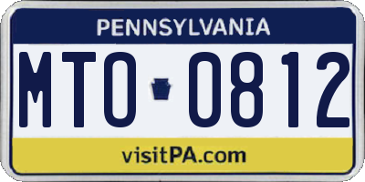 PA license plate MTO0812