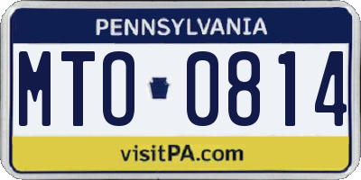 PA license plate MTO0814