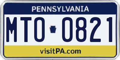 PA license plate MTO0821