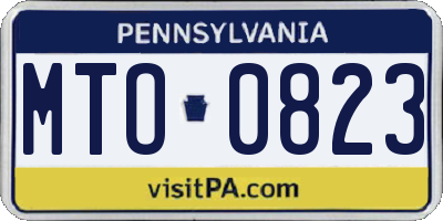 PA license plate MTO0823