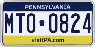 PA license plate MTO0824