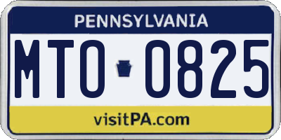 PA license plate MTO0825