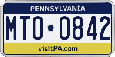 PA license plate MTO0842