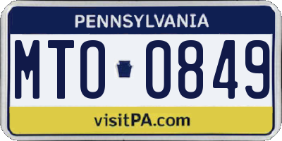PA license plate MTO0849