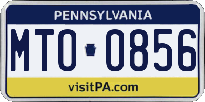PA license plate MTO0856