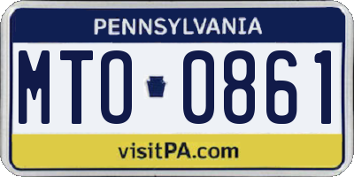 PA license plate MTO0861