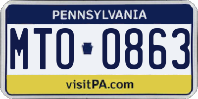 PA license plate MTO0863