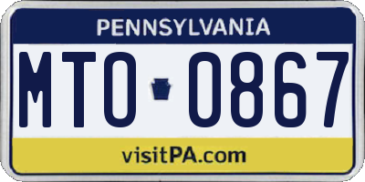 PA license plate MTO0867