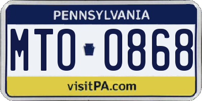 PA license plate MTO0868