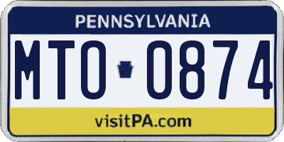 PA license plate MTO0874