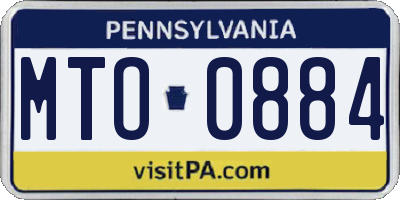 PA license plate MTO0884