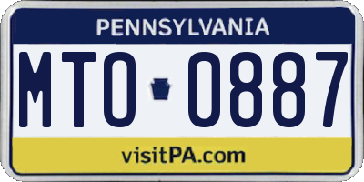 PA license plate MTO0887