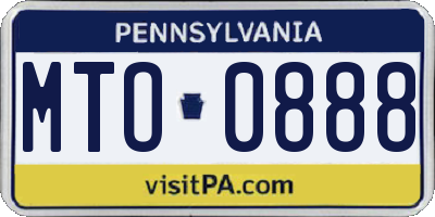 PA license plate MTO0888