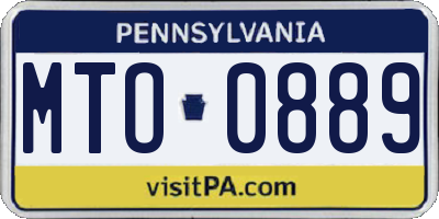PA license plate MTO0889