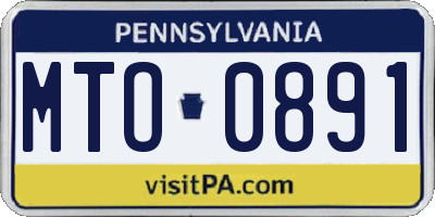 PA license plate MTO0891