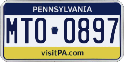 PA license plate MTO0897