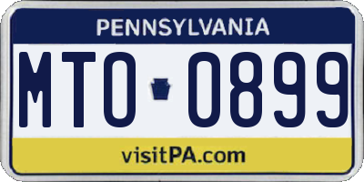 PA license plate MTO0899