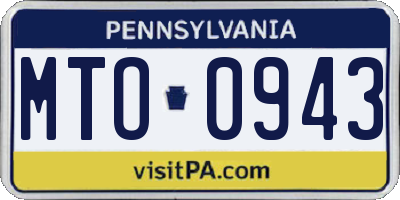 PA license plate MTO0943